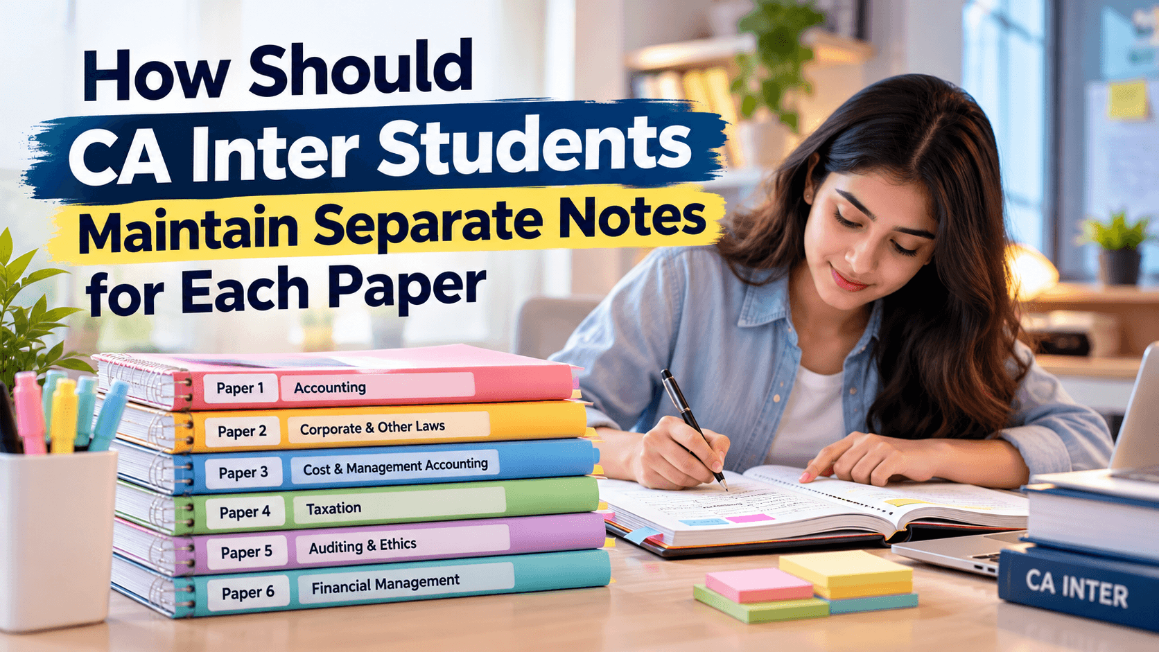 How CA Inter Students Should Maintain Separate Notes for Each Paper