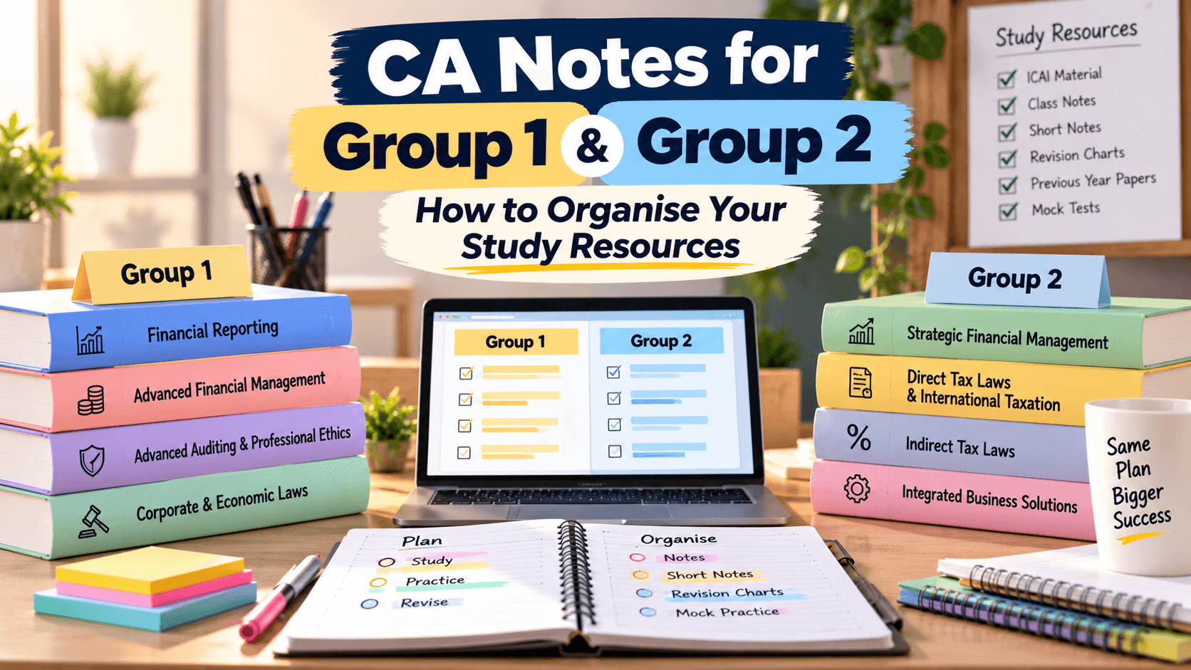 CA Notes for Group 1 and Group 2: How to Organise Your Study Resources