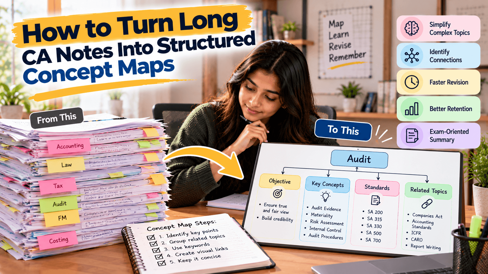 How to Turn Long CA Notes Into Structured Concept Maps