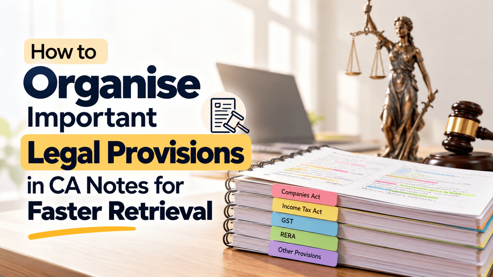 How to Organise Important Legal Provisions in CA Notes for Faster Retrieval
