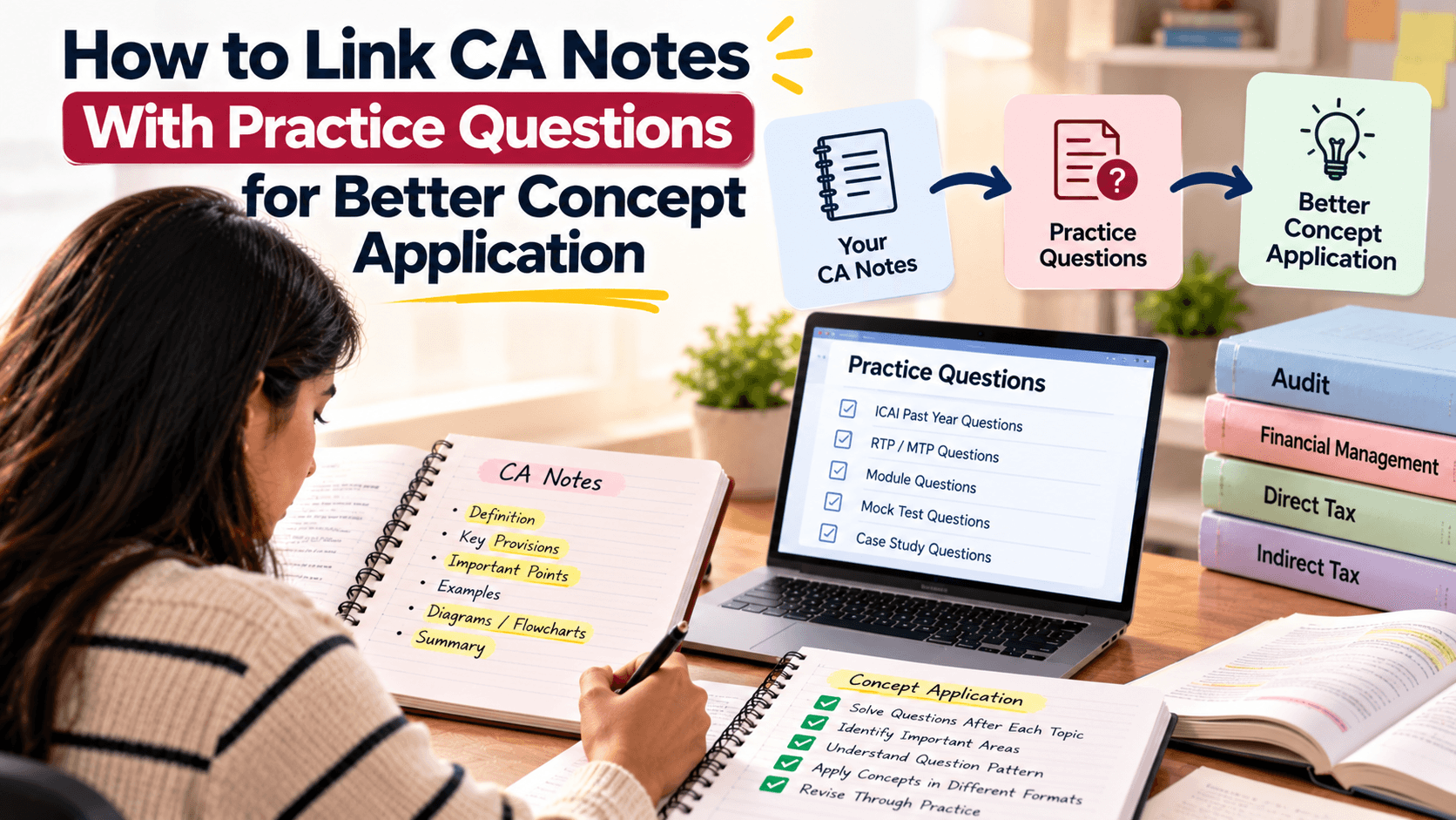 How to Link CA Notes With Practice Questions for Better Concept Application