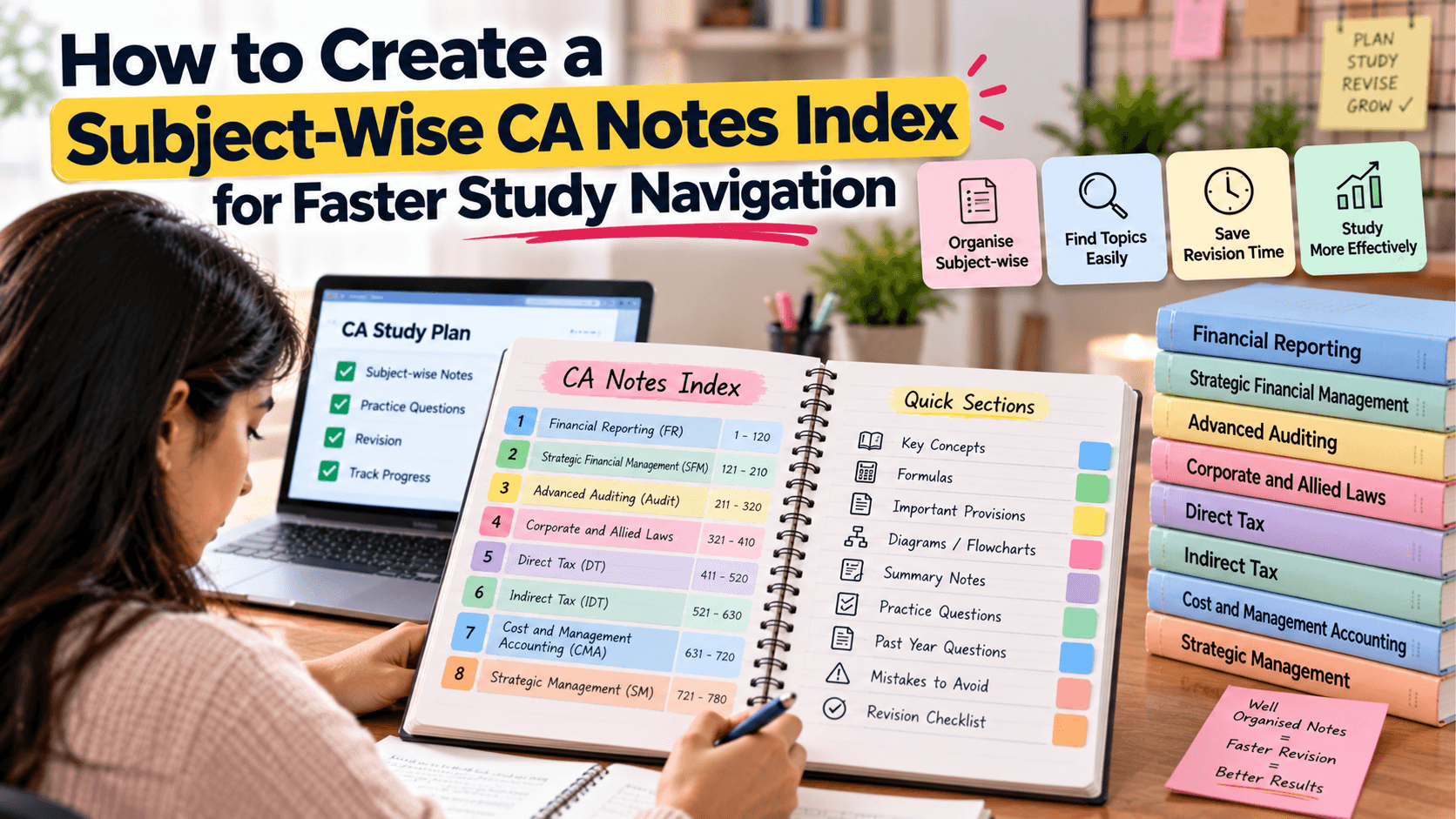 How to Create a Subject-Wise CA Notes Index for Faster Study Navigation