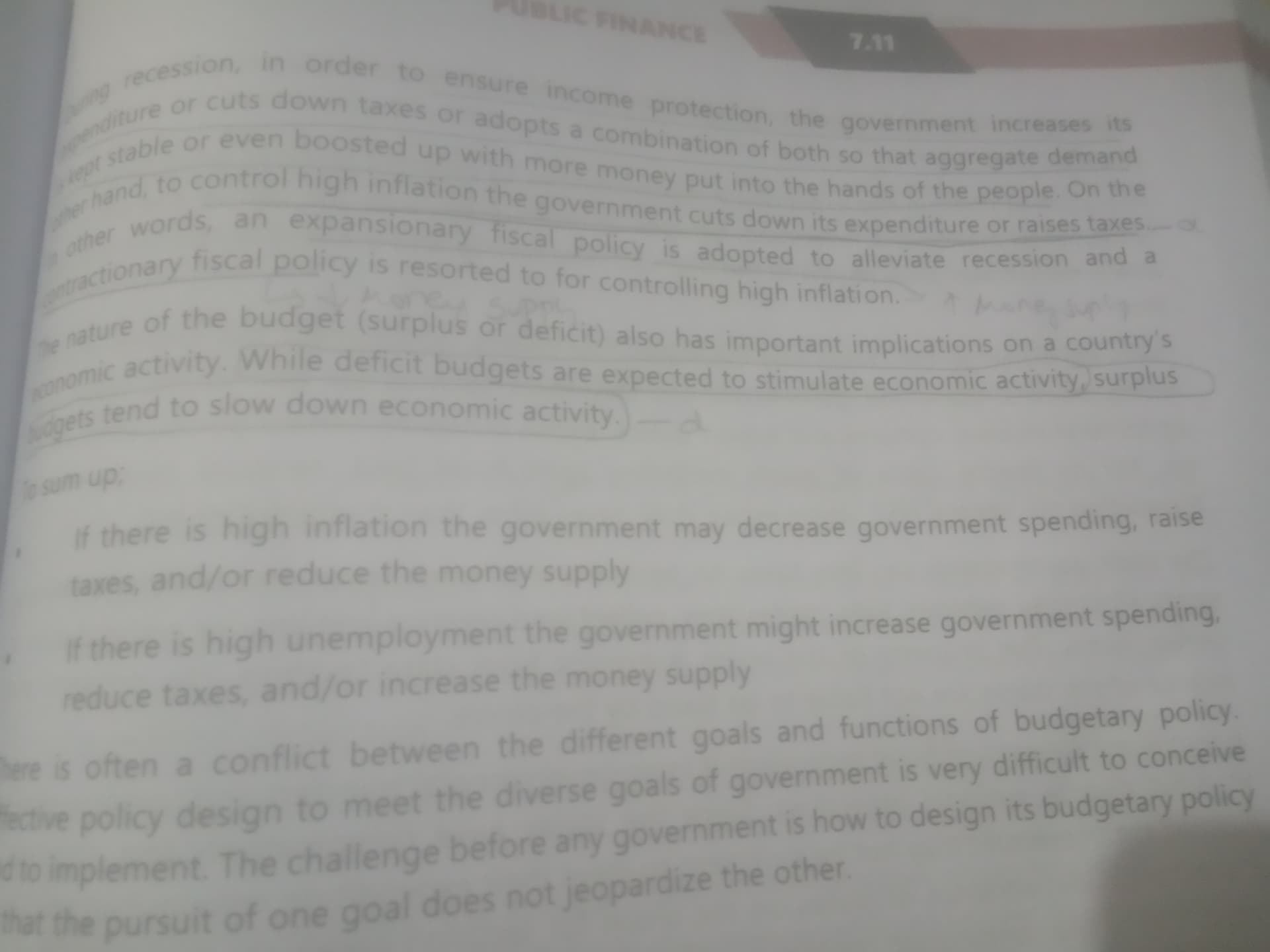 Image attached to the doubt: How can increase in taxes decrease inflation infact when the taxes are…