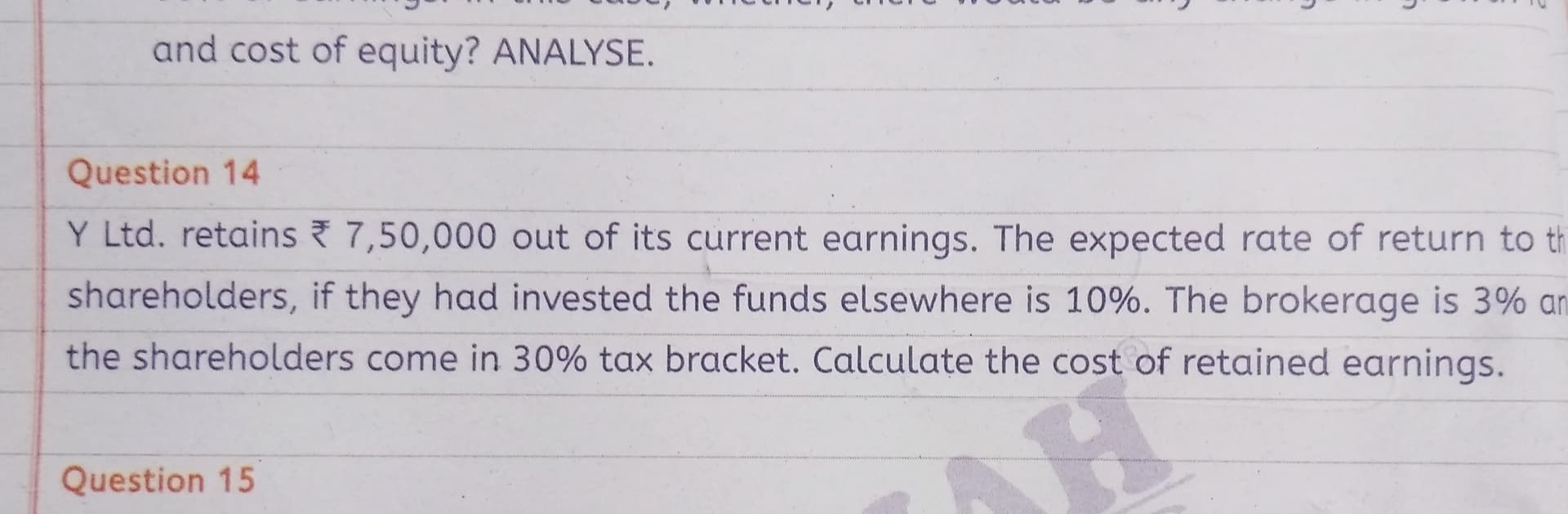 Image attached to the doubt: Cost of cap