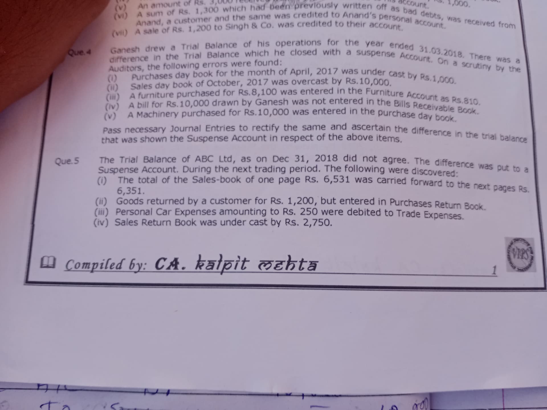 Image attached to the doubt: Q5 2