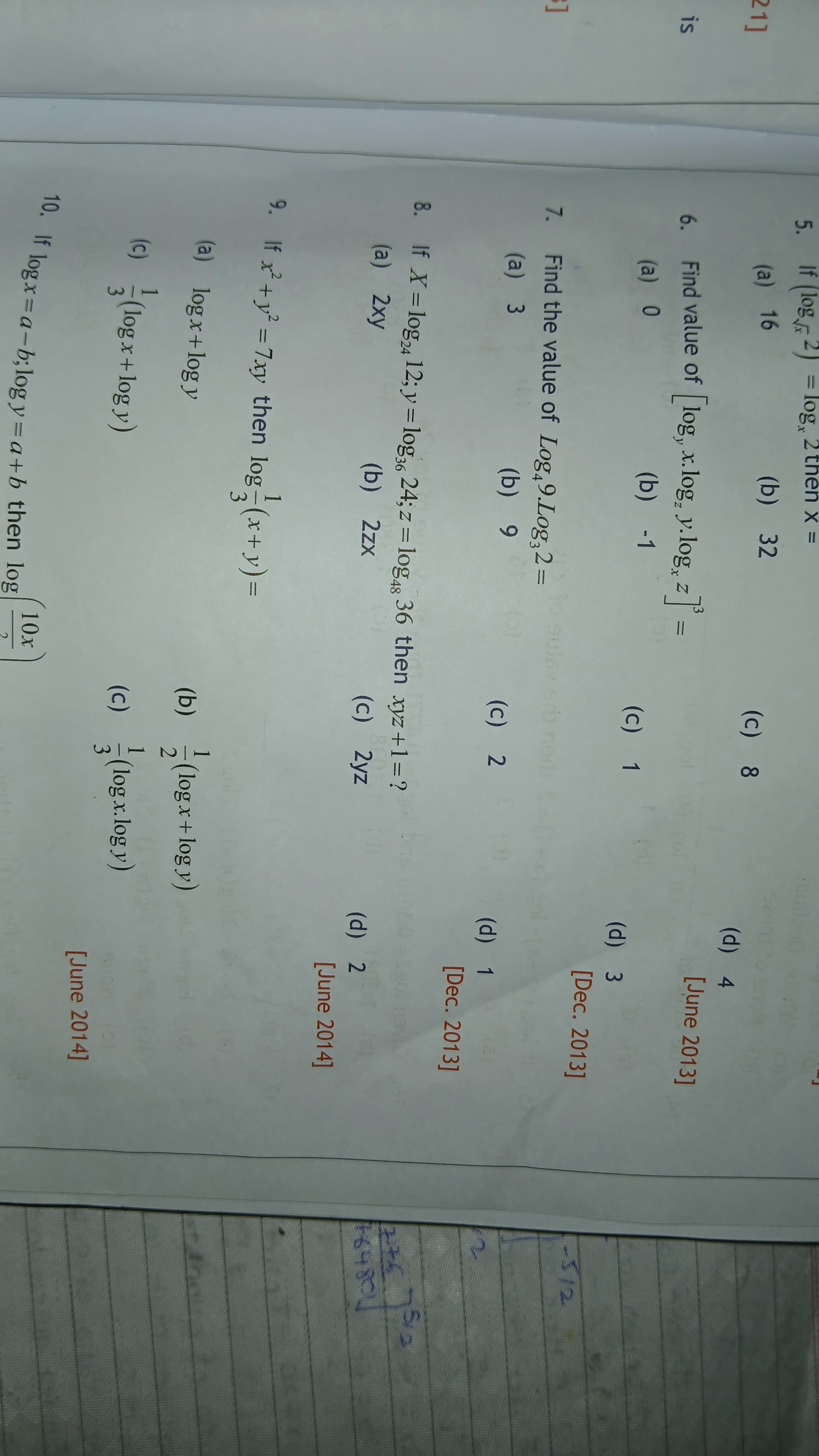 Image attached to the doubt: What os answer of question no 9 with steps