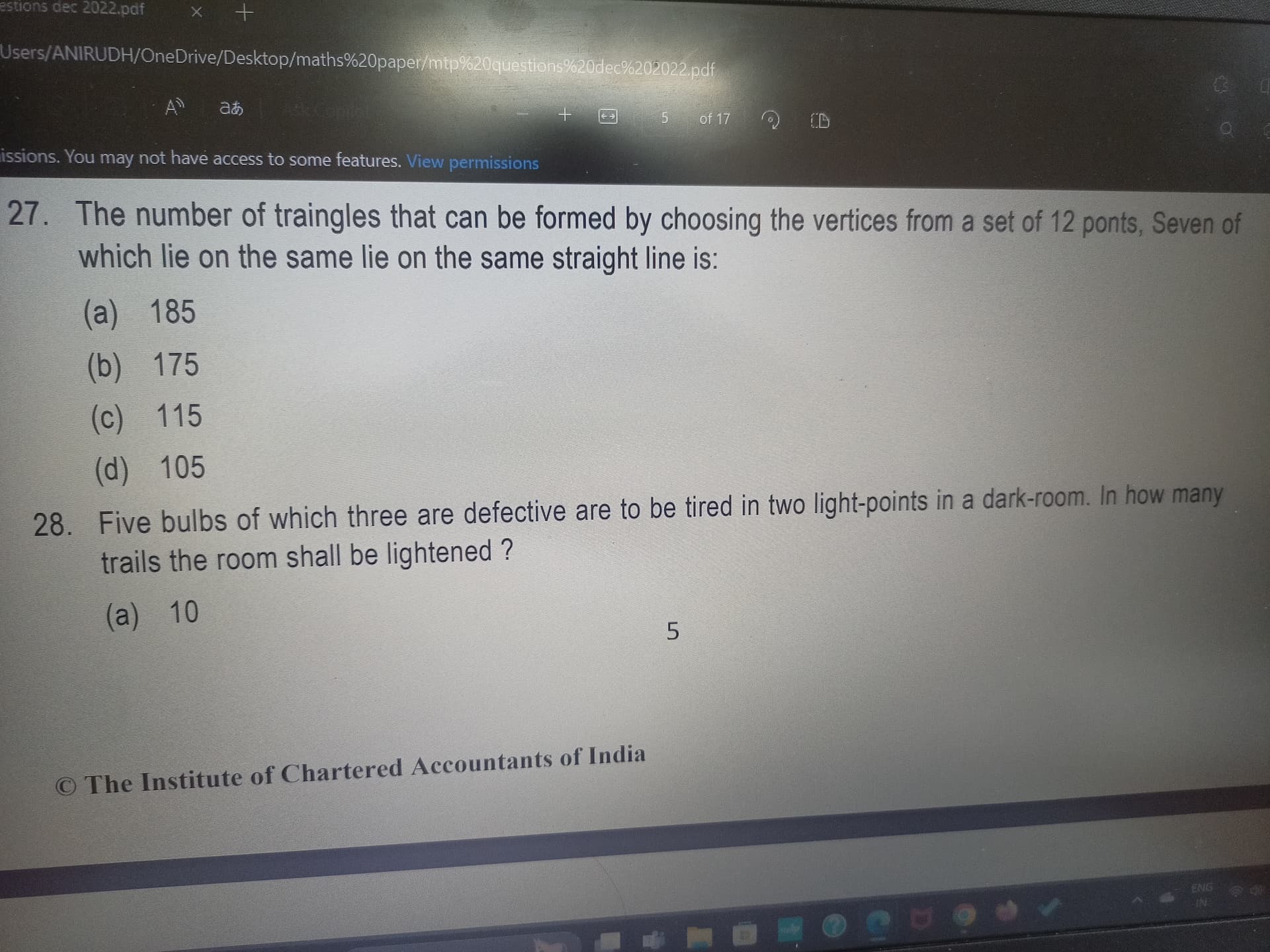 Image attached to the doubt: Can cou pls solve 27