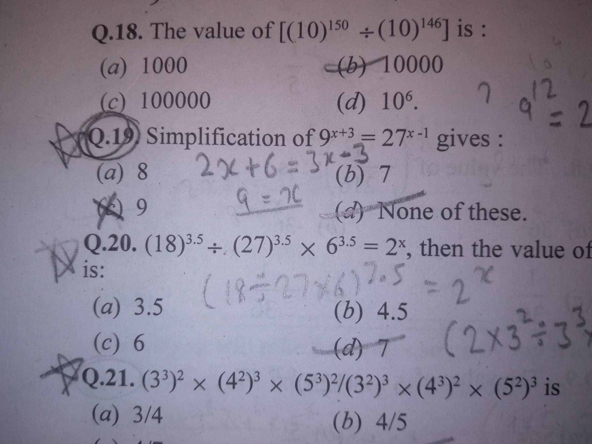 Image attached to the doubt: Solve 19th question