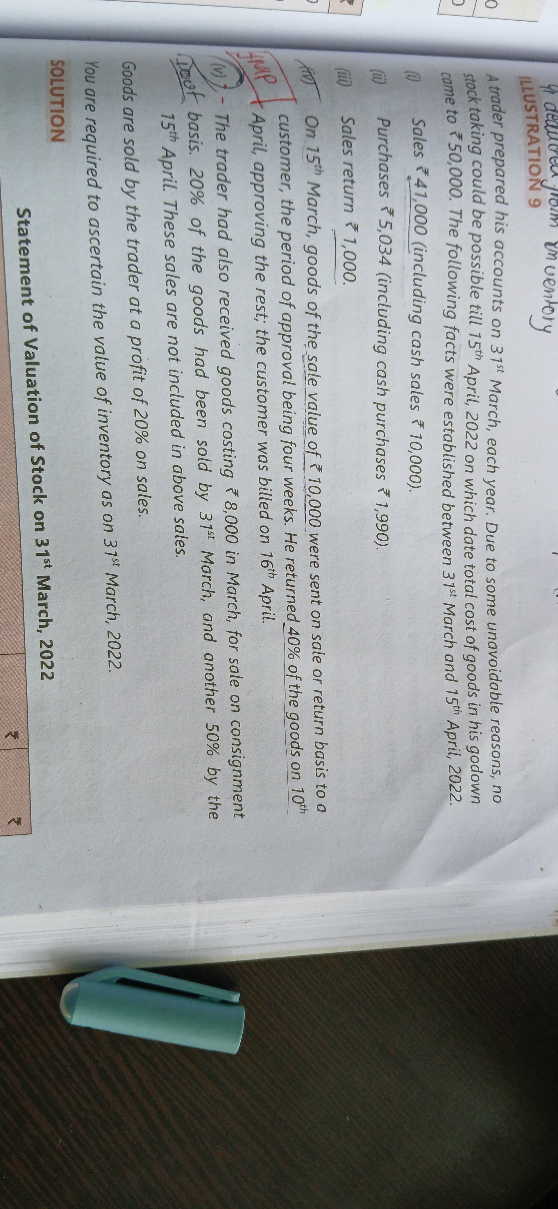 Image attached to the doubt: I didn't understand the 5 entry of this question in inventory chapter ILL 9 of…