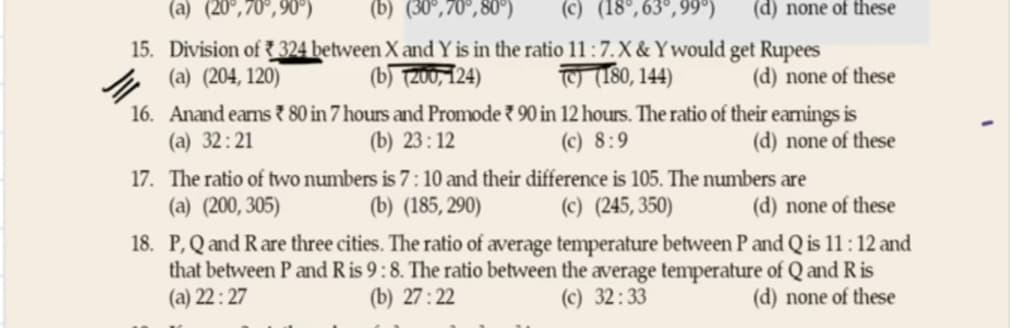 Image attached to the doubt: Can any one please solve Q15 & Q18