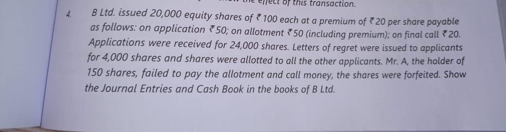 Image attached to the doubt: Accounts :- issue and debenture of share Solve it...!