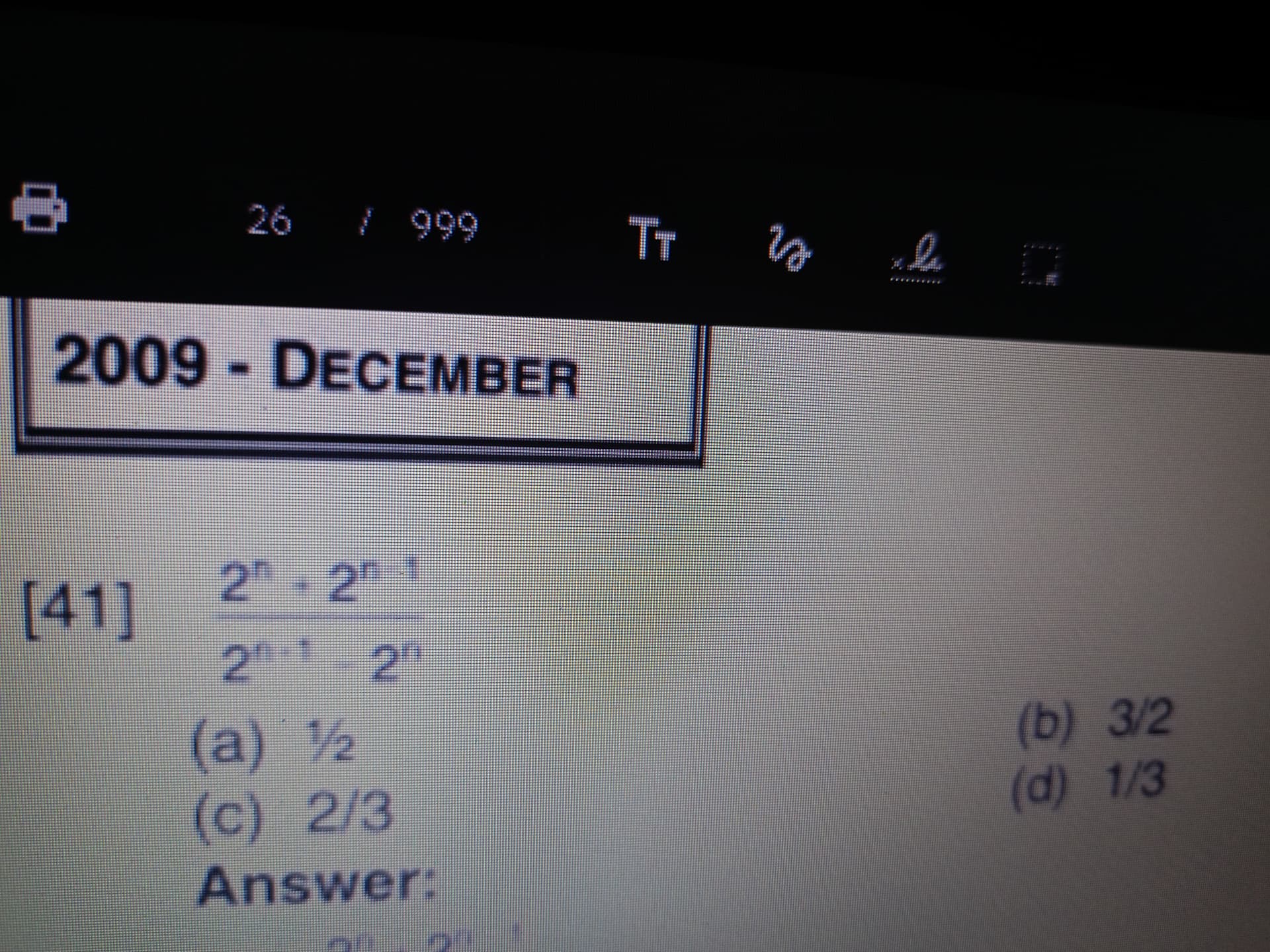 Image attached to the doubt: How to solve this Ans B