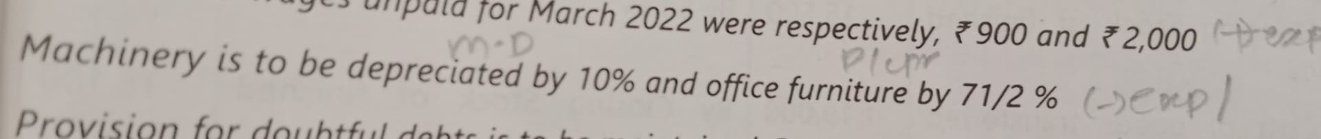 Image attached to the doubt: Office furniture 71/2 %?? Is that a printing mistake??