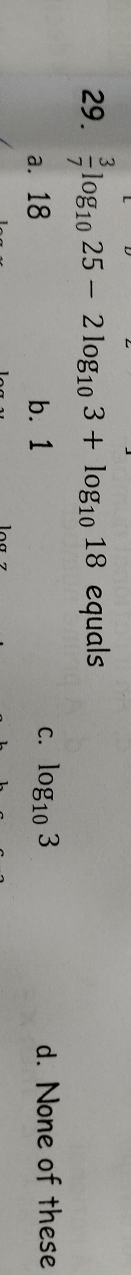 Image attached to the doubt: Maths logarithms