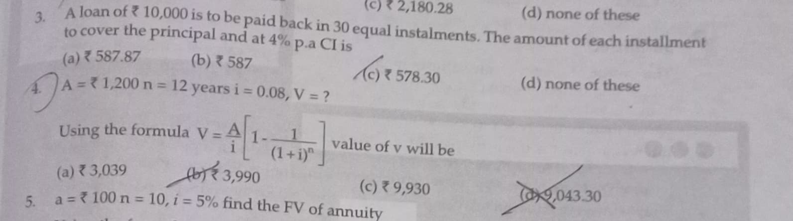 Image attached to the doubt: Answer for 4th one?? How the answer is 3990