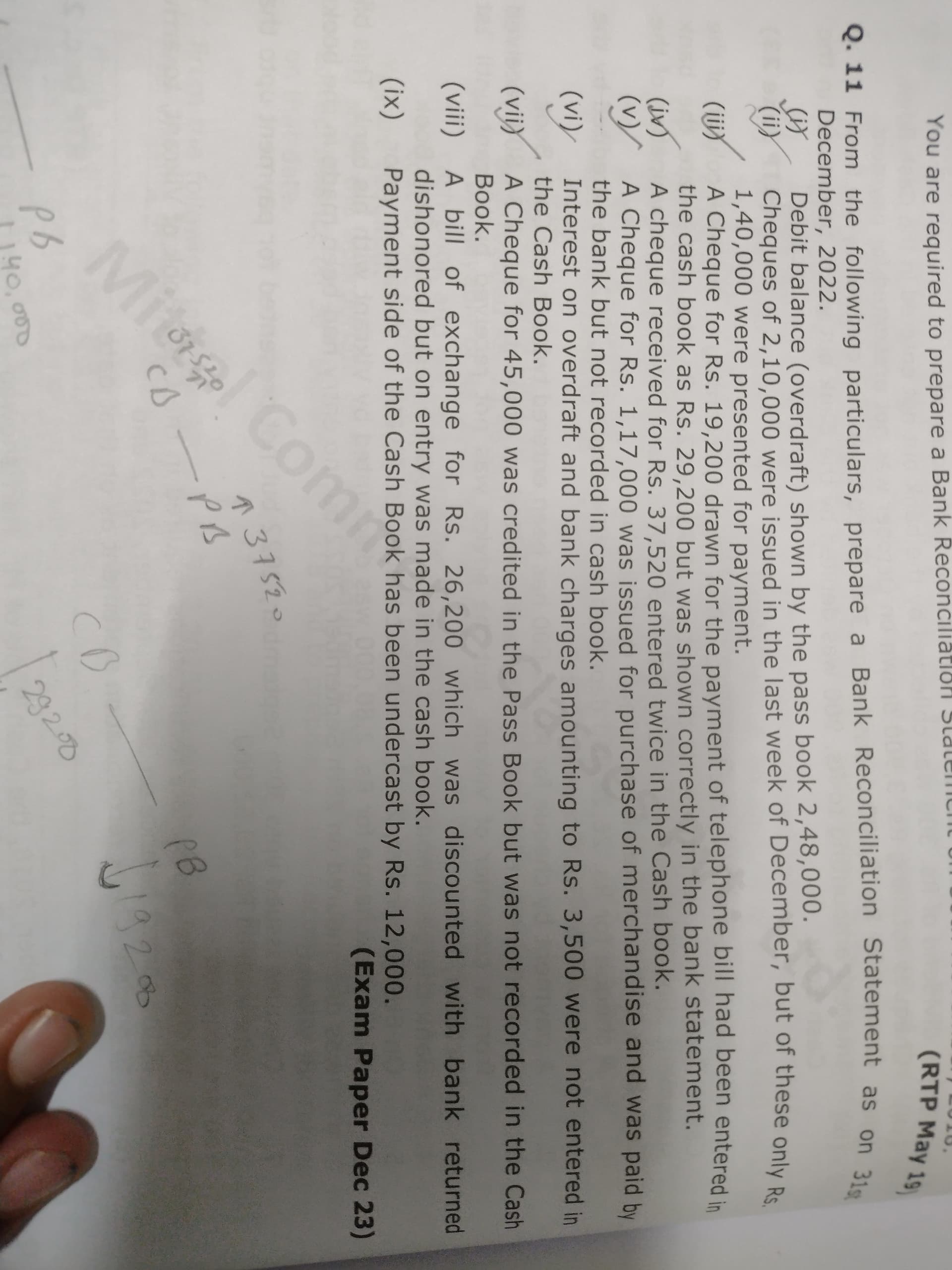 Image attached to the doubt: Please explain all the entries