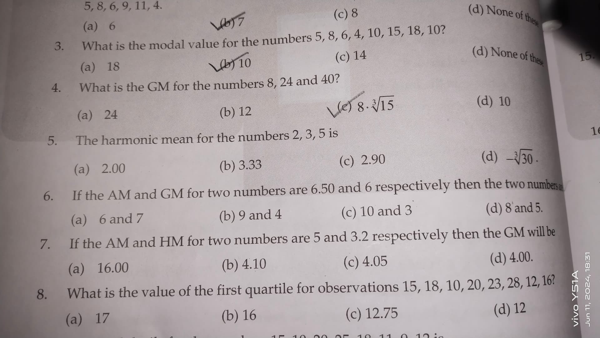 Image attached to the doubt: Someone explain question no. 5