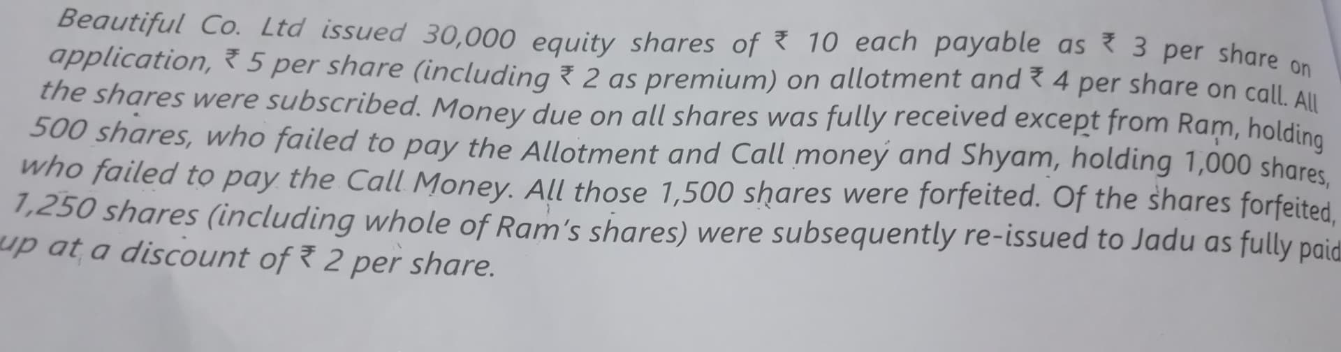 Image attached to the doubt: Pls calculate the amount of capital reserve