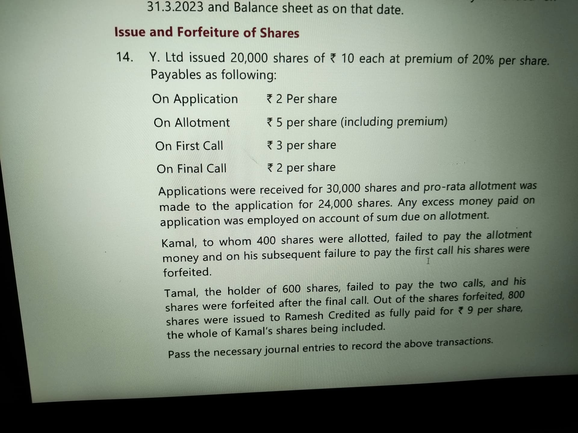 Image attached to the doubt: RTP Q14 I can't understand how they calculated the profit on re issue of…