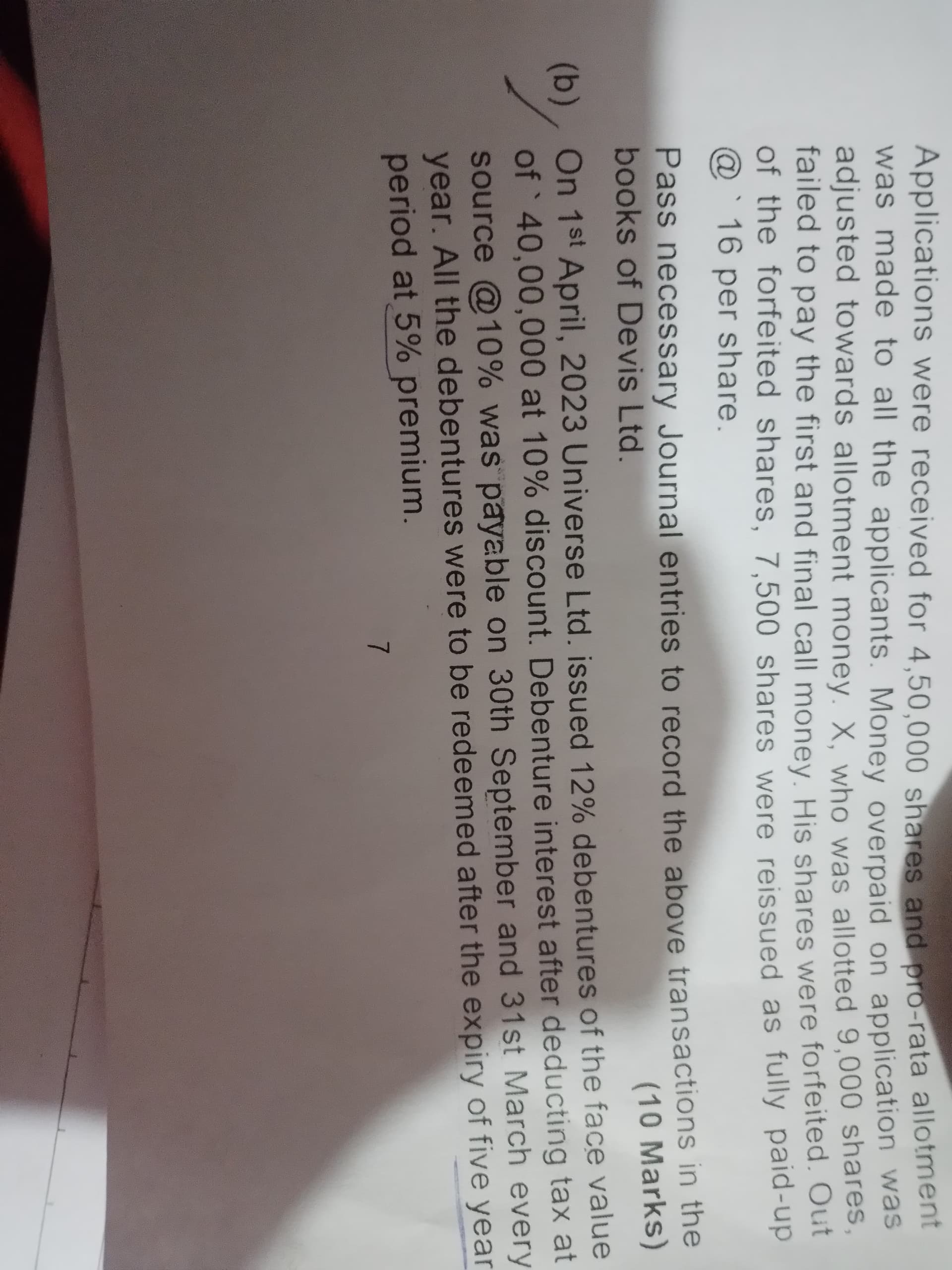 Image attached to the doubt: Isme ek debenture ki face value kese pta lgegi