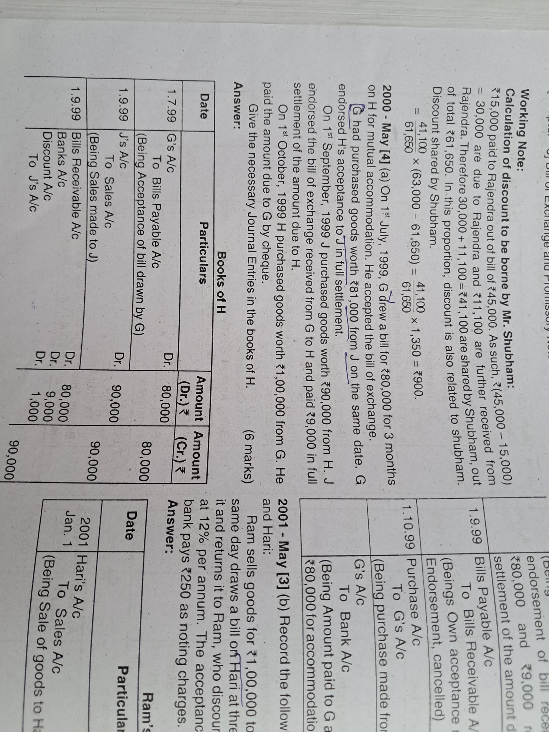 Image attached to the doubt: Isme agar hum h ki books bna rhe so hum j ki sales ki entry kyu dal rhe