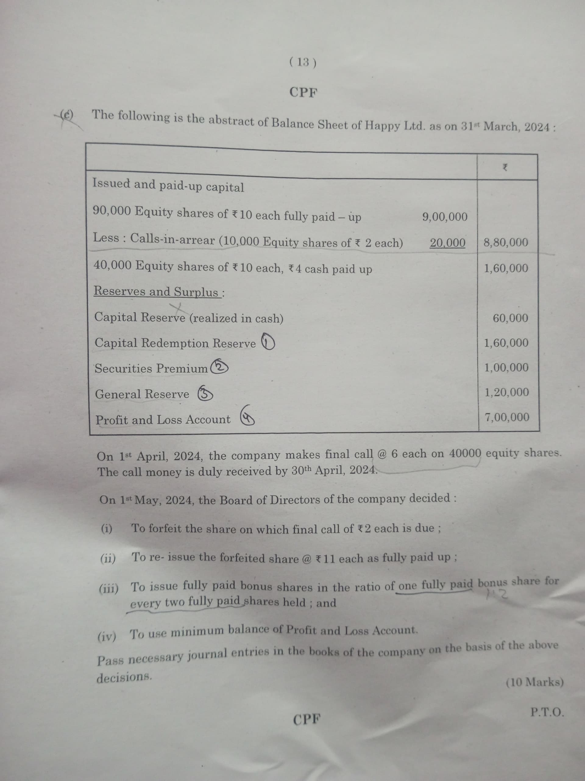 Image attached to the doubt: Can we use capital reserve (realized in cash) for issue of bonus shares.