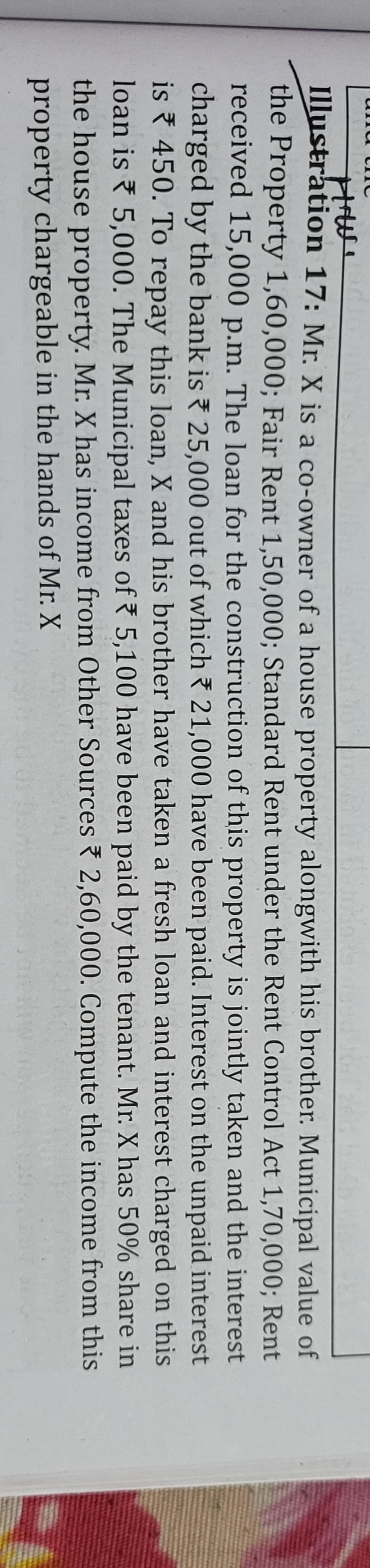 Image attached to the doubt: Help me out to solve this Illustration. Chapter - (Income U/H House Property)
