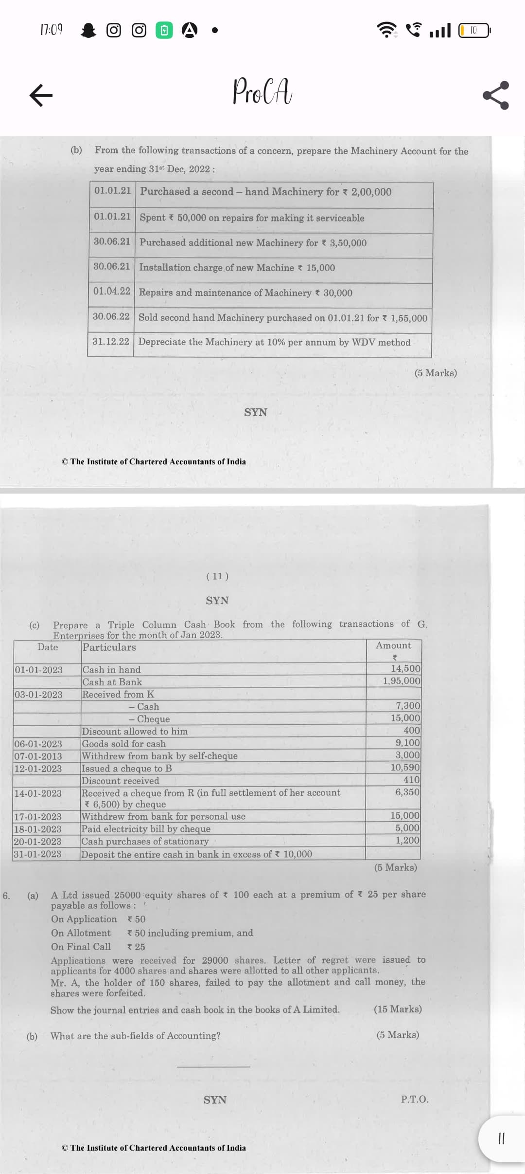 Image attached to the doubt: Deposit the entire cash in bank in excess of 10000.what is the meaning of this…
