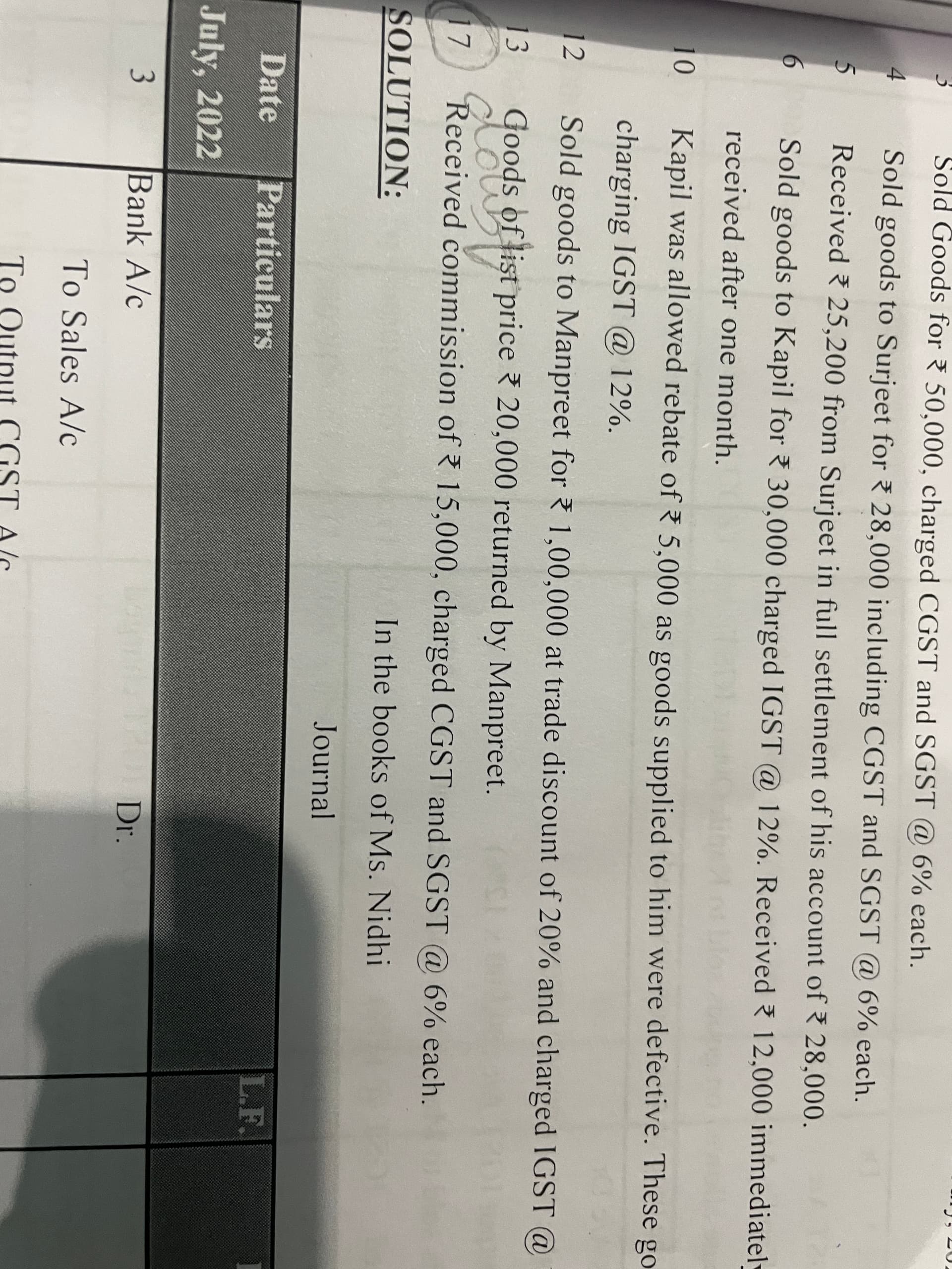 Image attached to the doubt: Please anyone explain me the journal entry of this last
