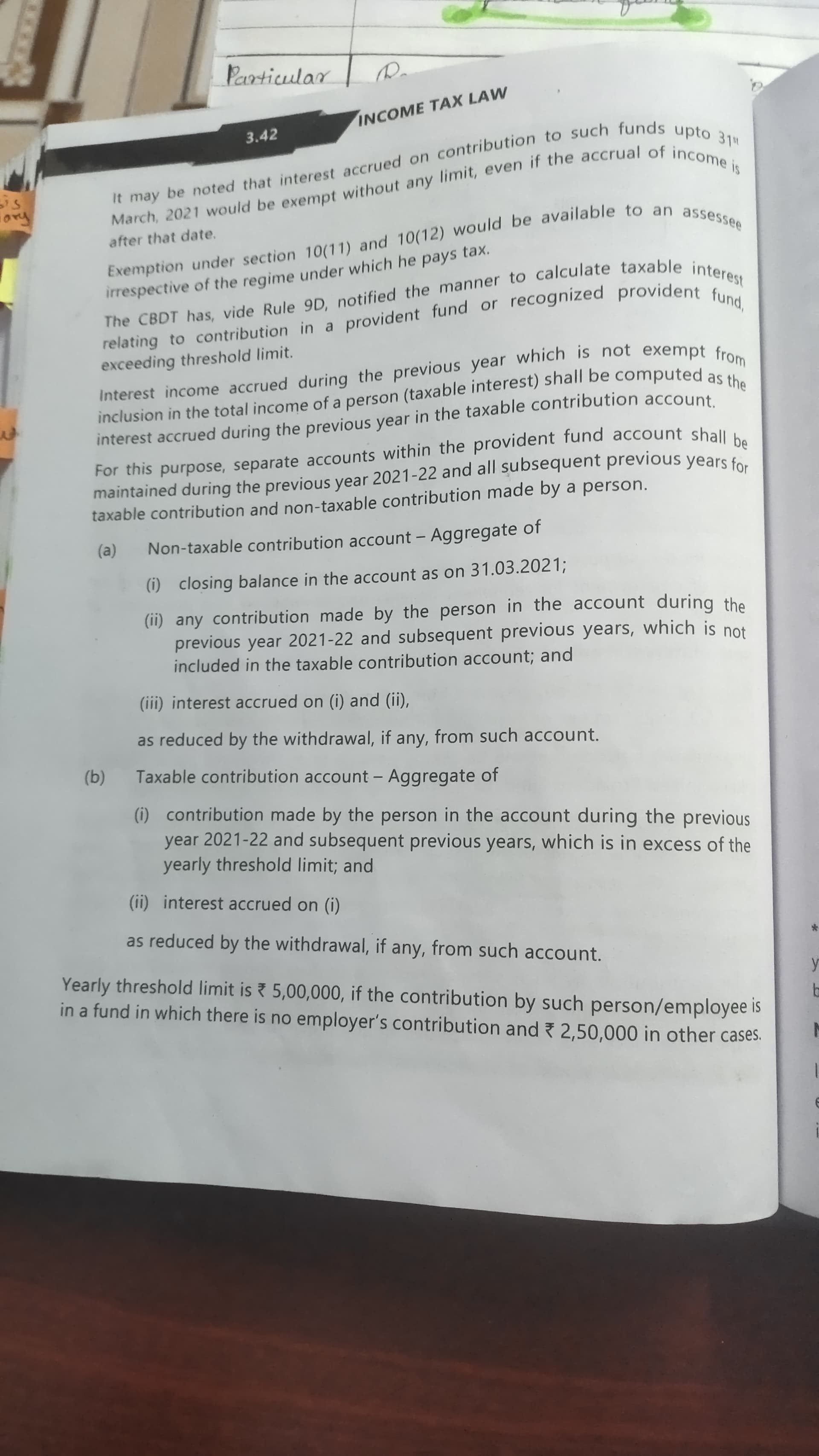Image attached to the doubt: Please any one explain this page in taxation