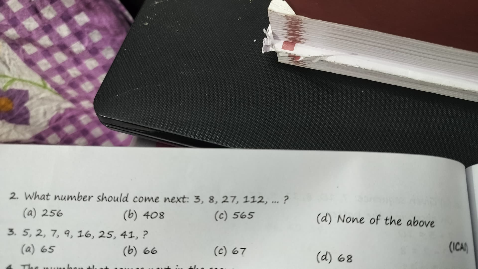 Image attached to the doubt: Question number 2