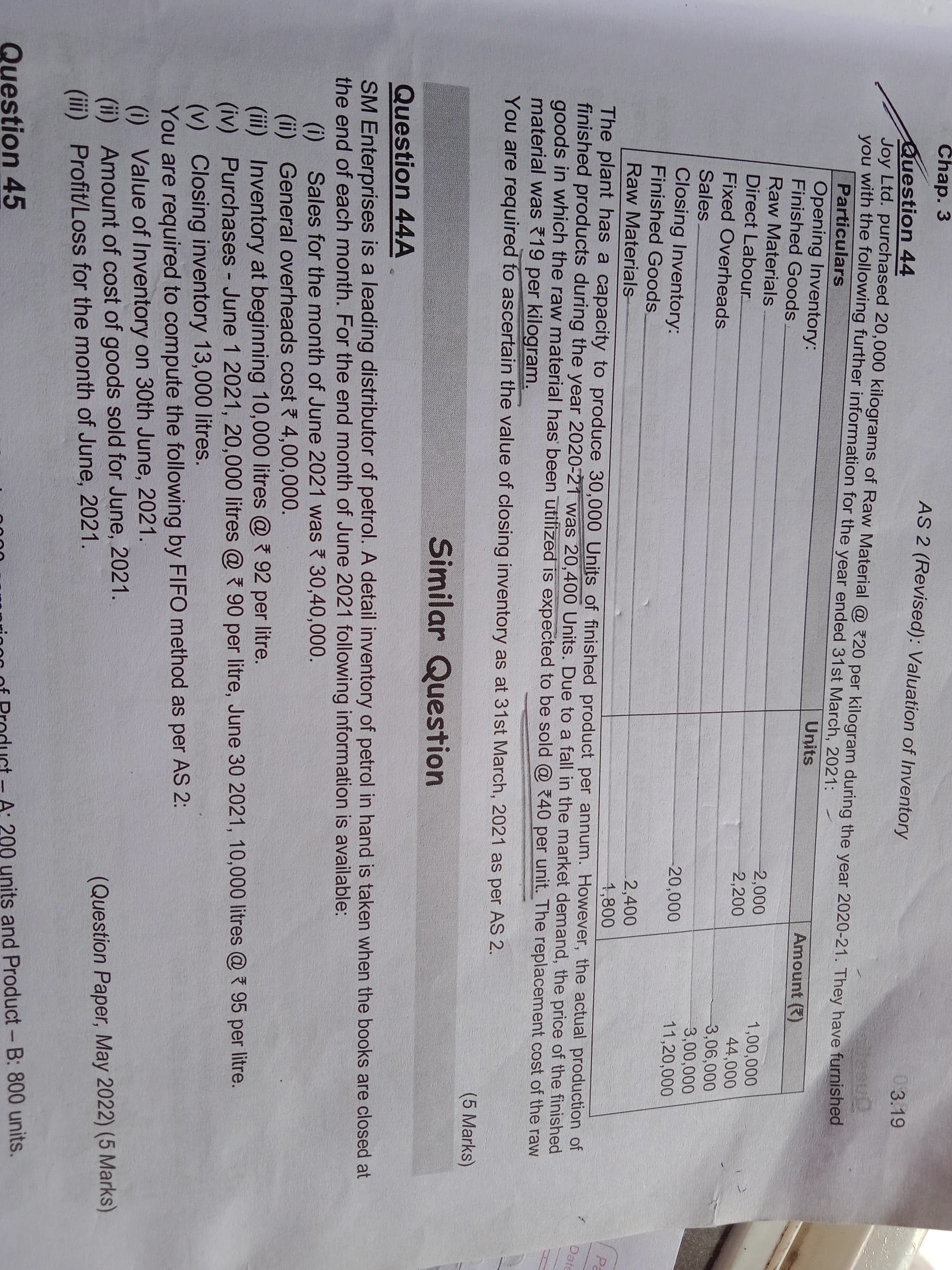 Image attached to the doubt: Question 44 A ka solution