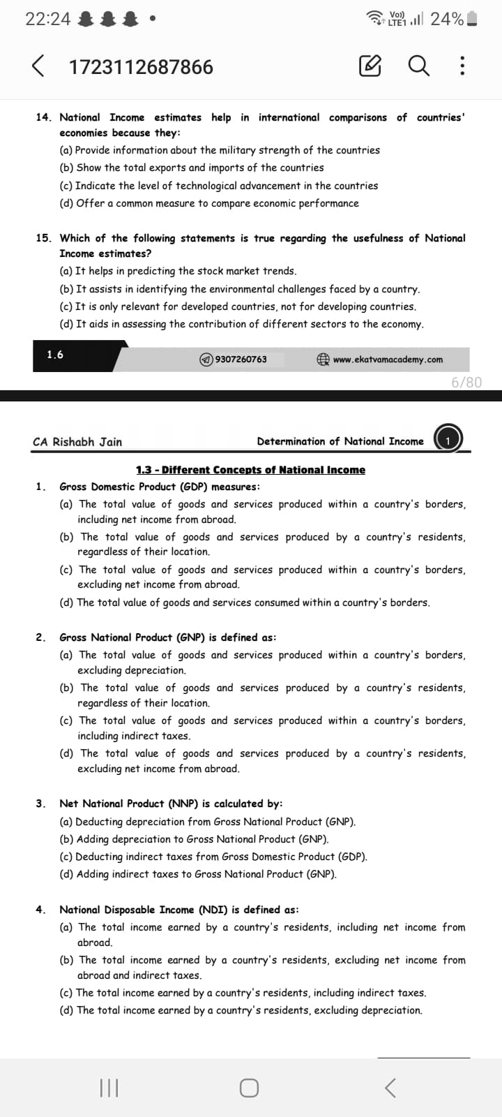 Image attached to the doubt: What the answer?? In answer key it's (a) but domestic doesn't include net…