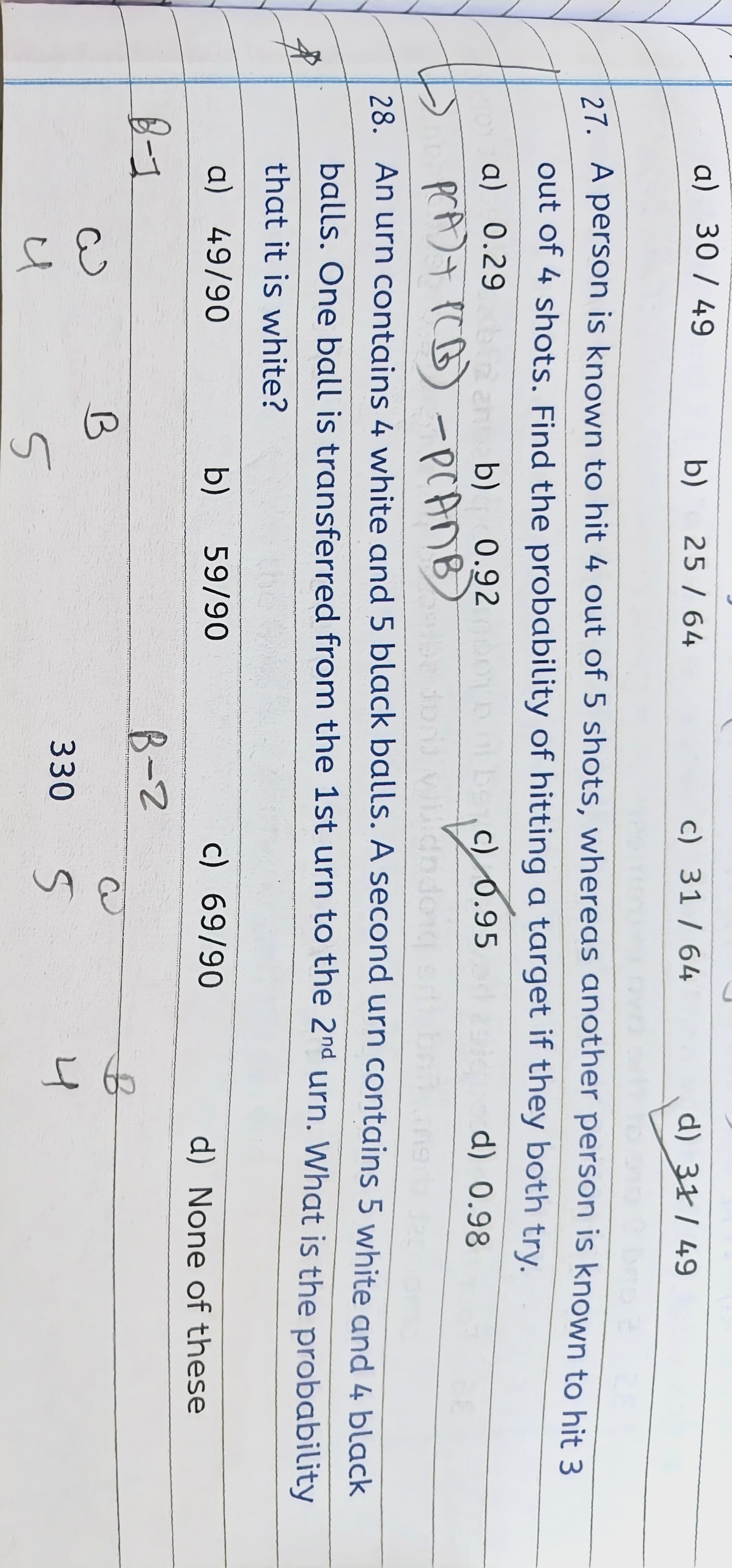 Image attached to the doubt: Bhai kisi ko ata 28 probability ka sum hai agar kisi ko ata ho to solution…