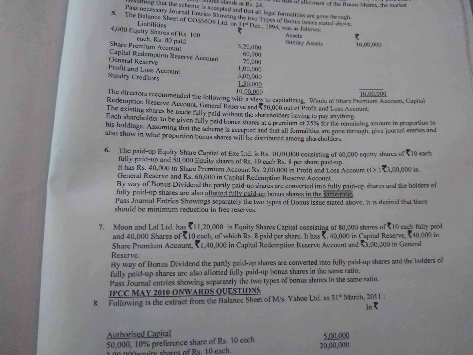 Image attached to the doubt: Please anyone can solve 6th and 7th question