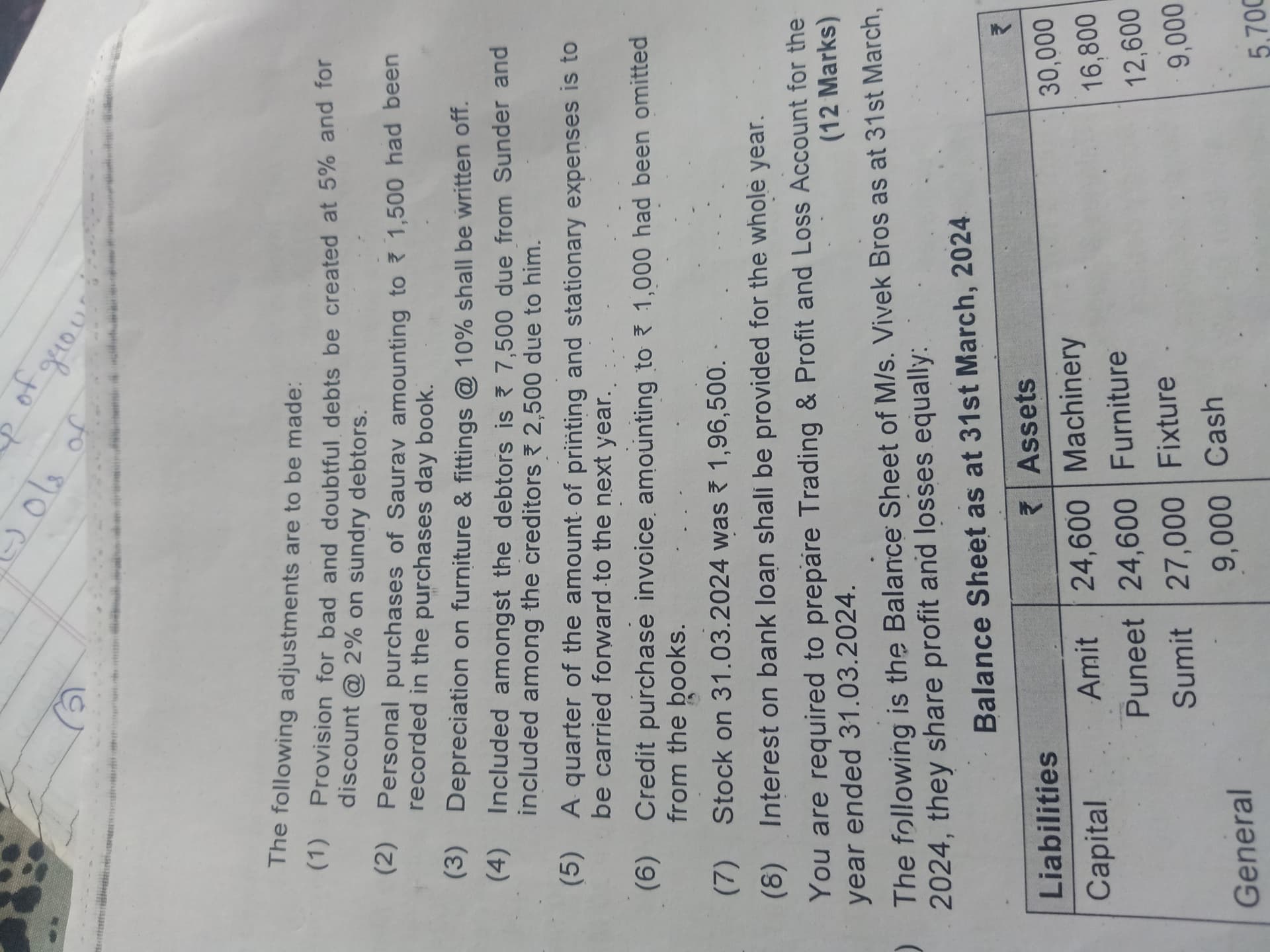 Image attached to the doubt: What will be the effect of 2nd adjustment