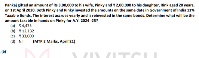 Image attached to the doubt: Explain with provision and calculation