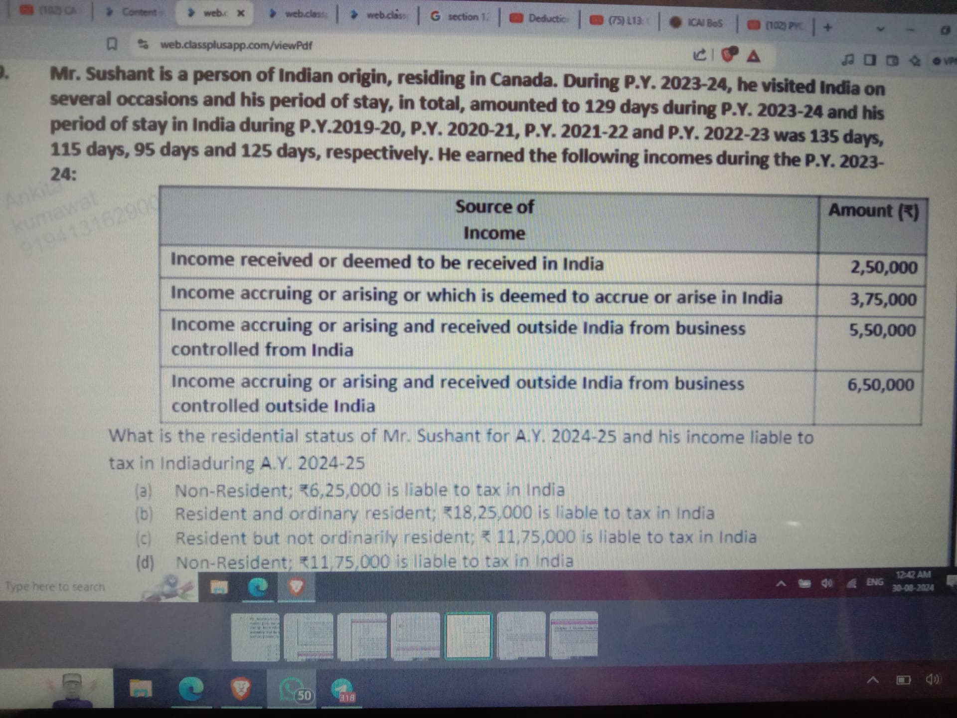 Image attached to the doubt: What's the correct answer