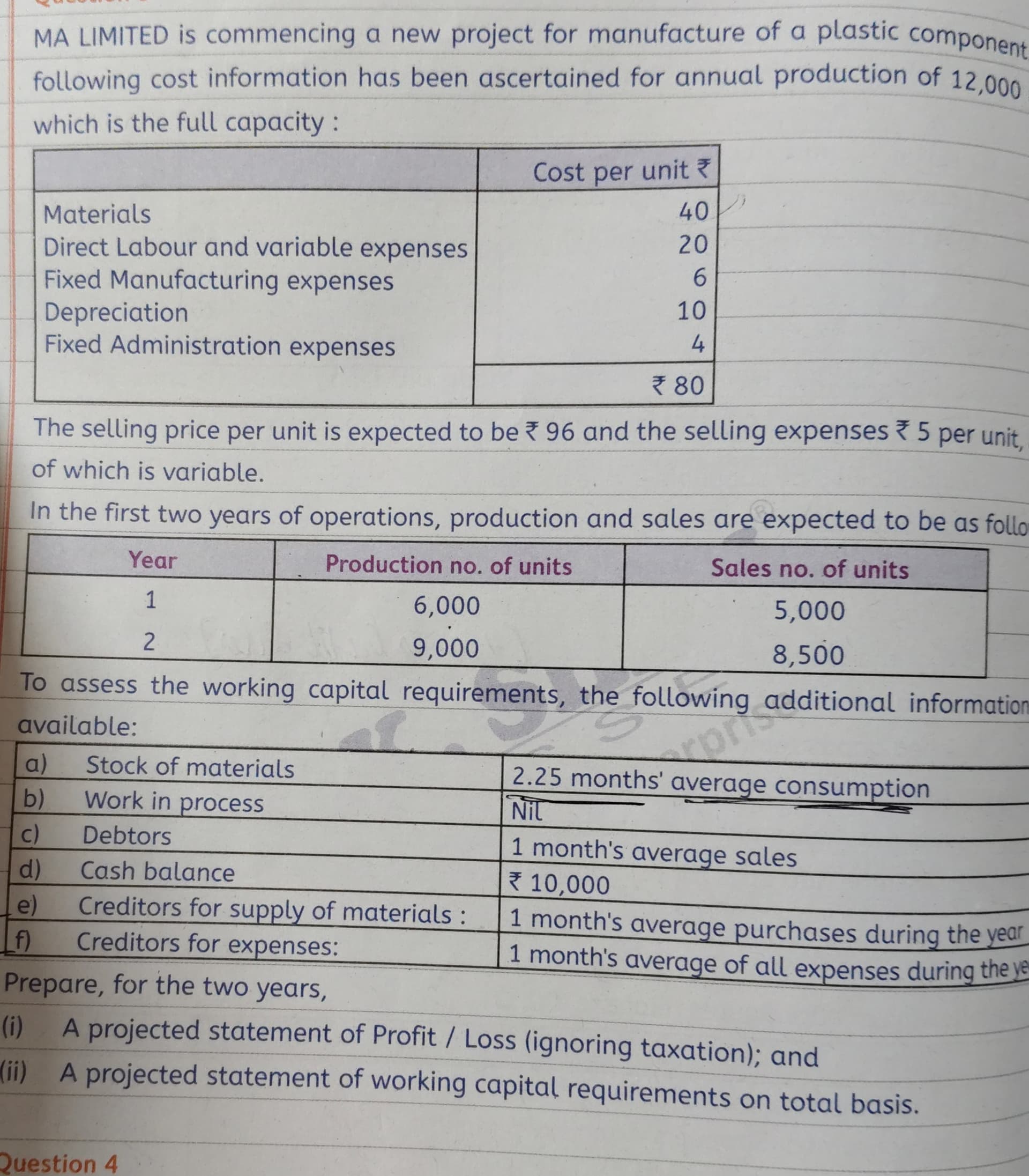 Image attached to the doubt: This Question is from F.M. (CH- Working Capital ) Please help me to find out…