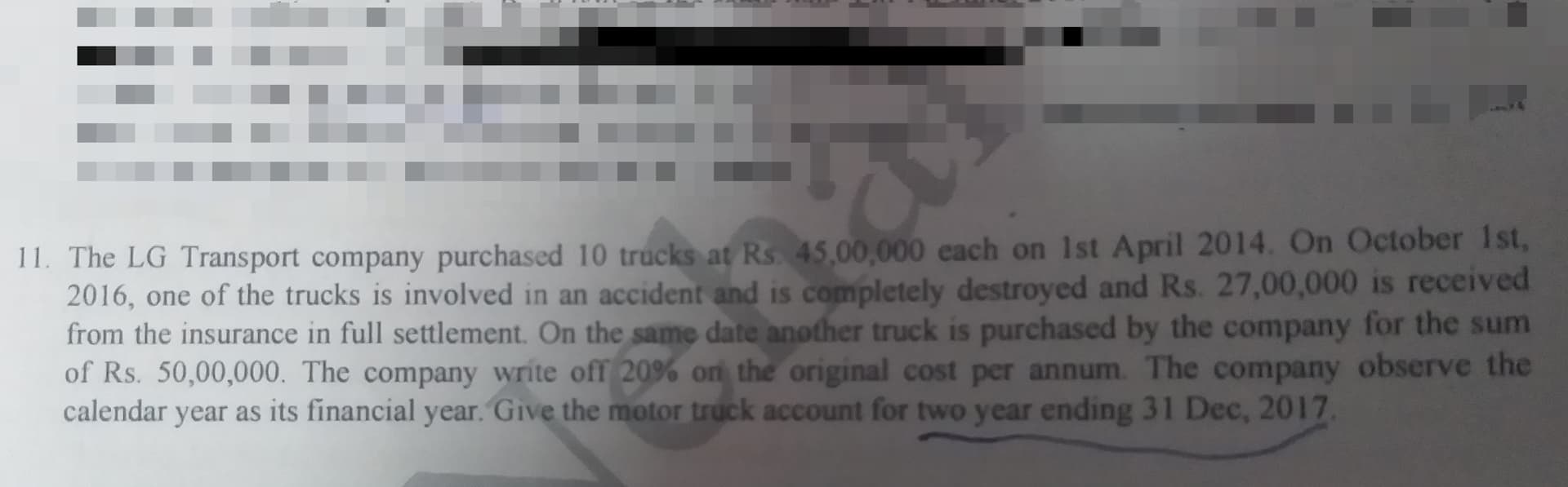Image attached to the doubt: Can anyone solve this depreciation sum ? Plz