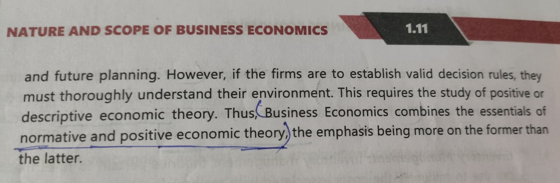 Image attached to the doubt: Nature of business economics A) postive in nature B) Normative in nature C)…