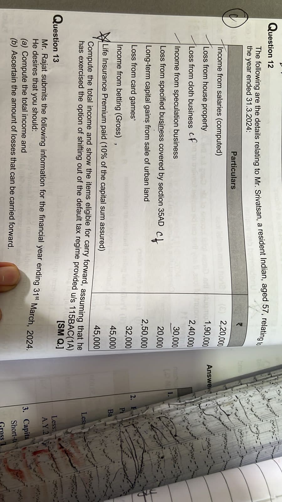 Image attached to the doubt: Explain with calculation