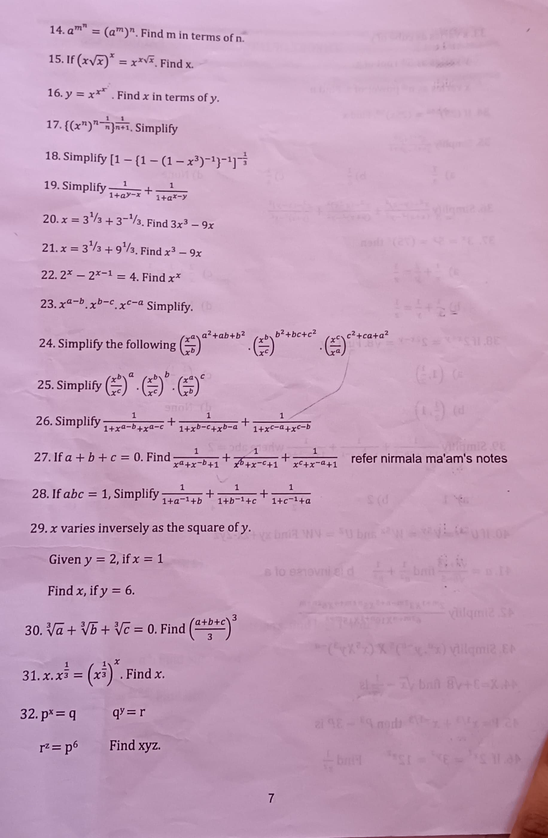 Image attached to the doubt: I want answer for this questions
