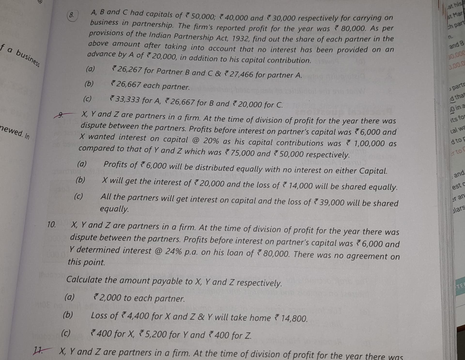 Image attached to the doubt: Plzz someone can explain ques 8 and 10