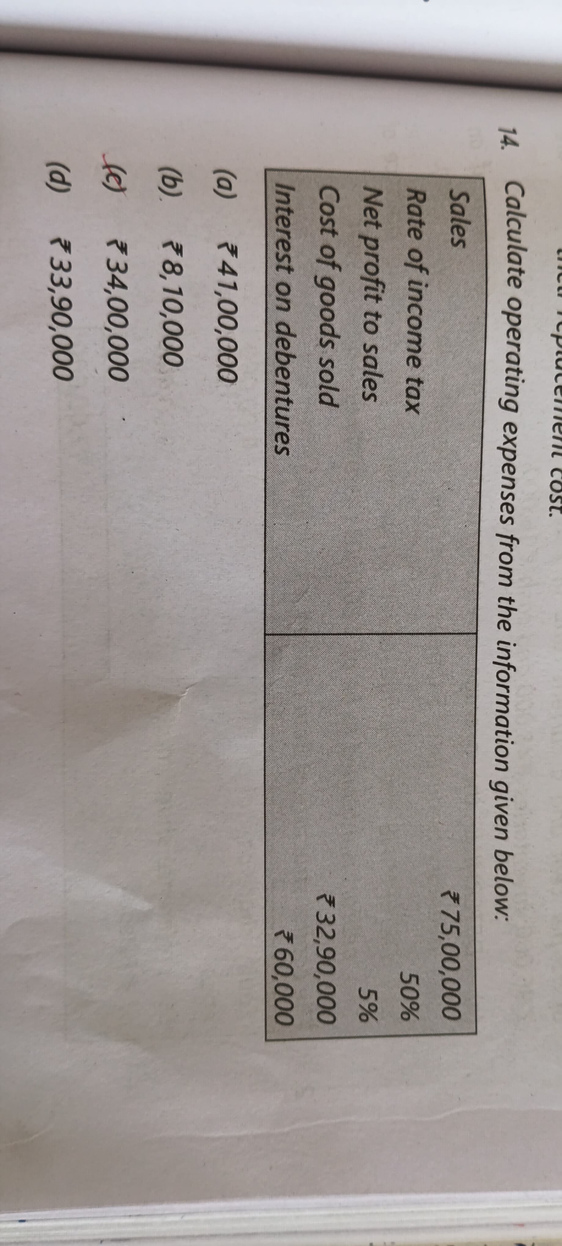 Image attached to the doubt: Calculation