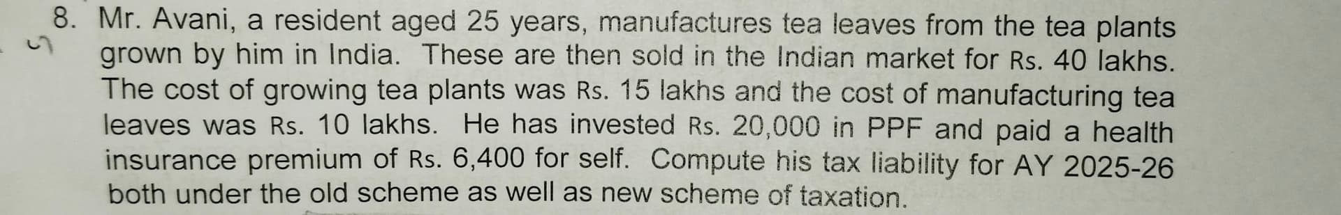 Image attached to the doubt: Are deductions available u/s 80C for partial integration of agricultural…