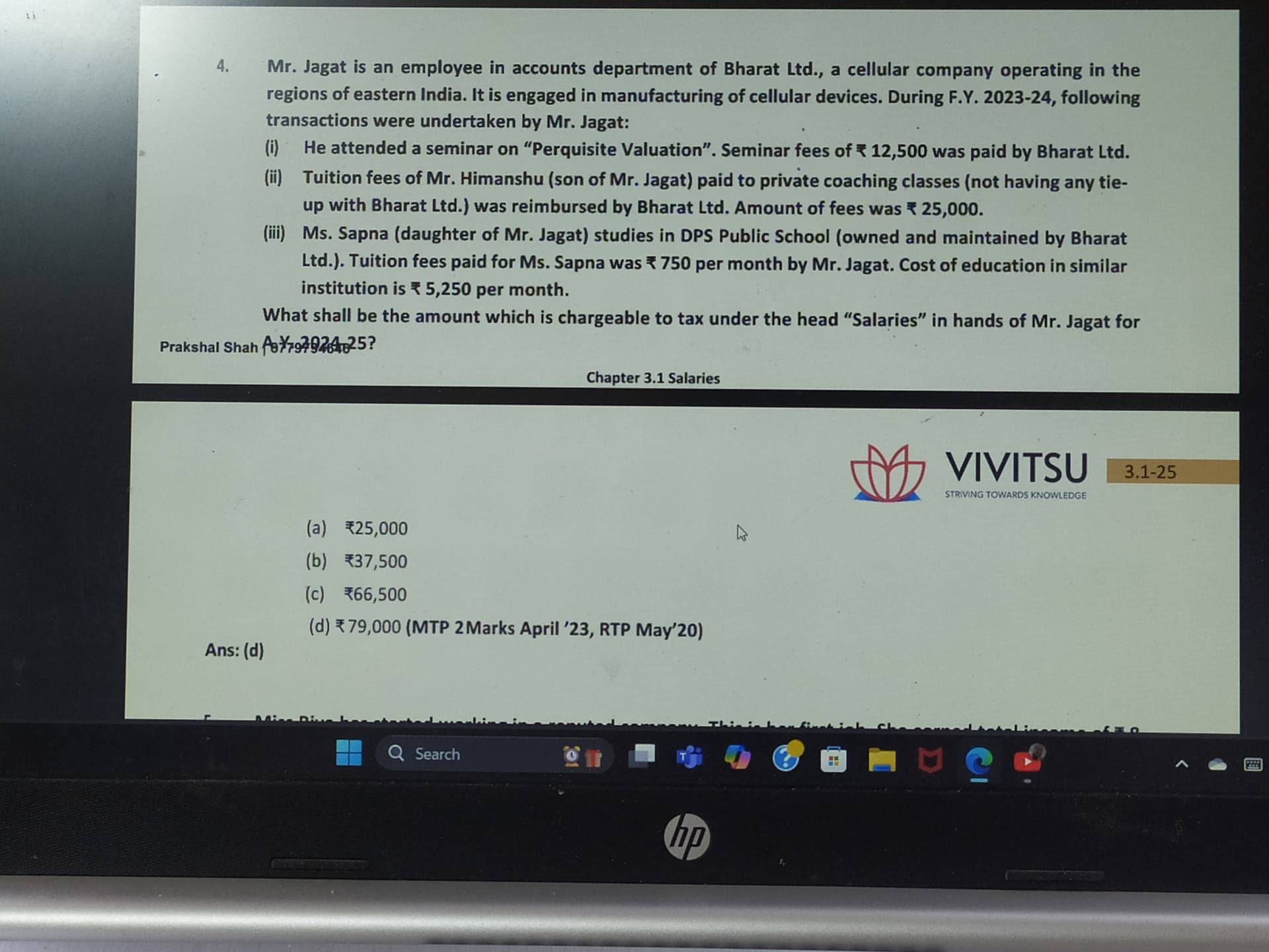 Image attached to the doubt: Solve this with working