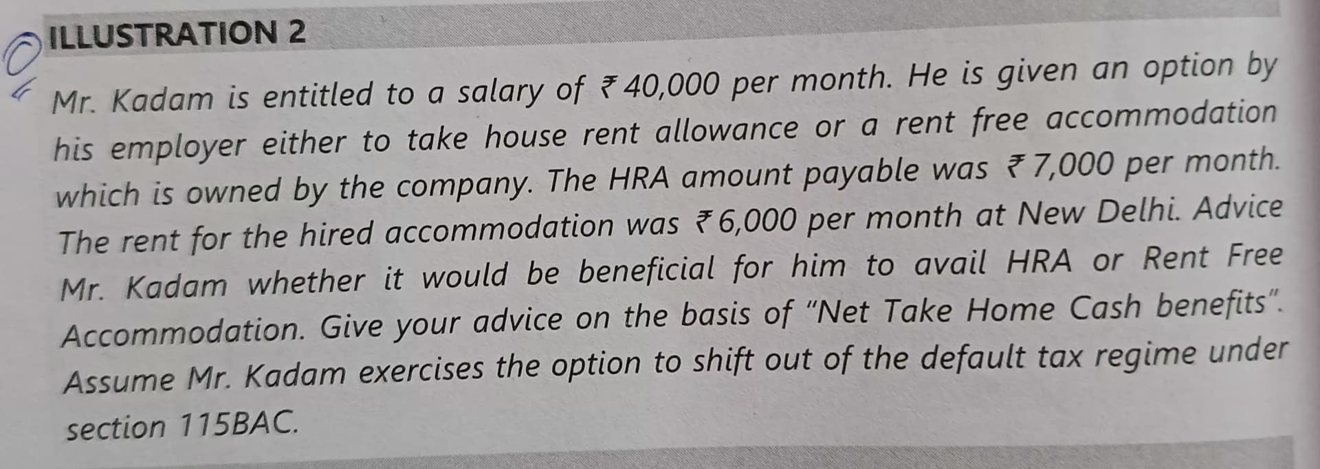 Image attached to the doubt: Someone please tell me what would be a Perquisite Value of Rent free…