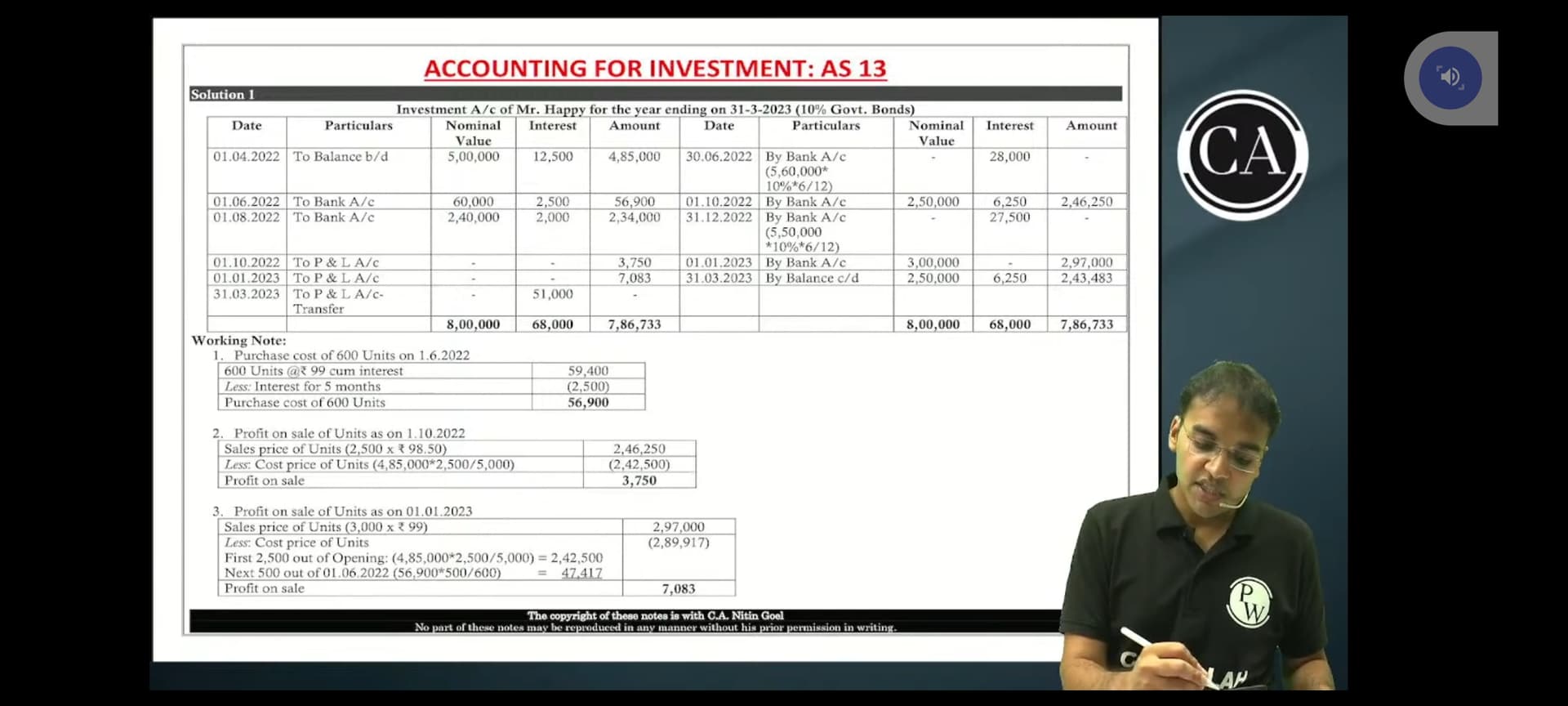 Image attached to the doubt: Can anyone share the advanced accounting solution pdf of Nitin Goel sir ? I…