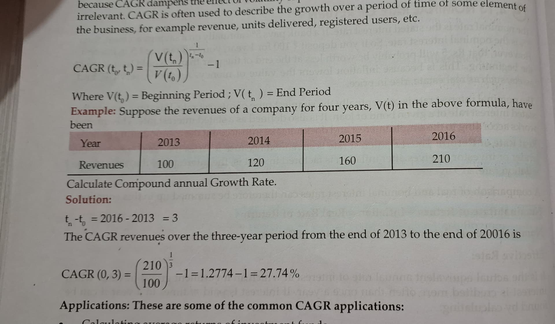 Image attached to the doubt: Can anyone explain me how to calculate CAGR please